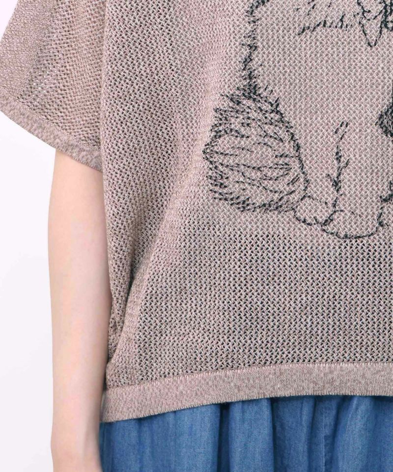 麻混KNITネコ柄プルオーバー-17