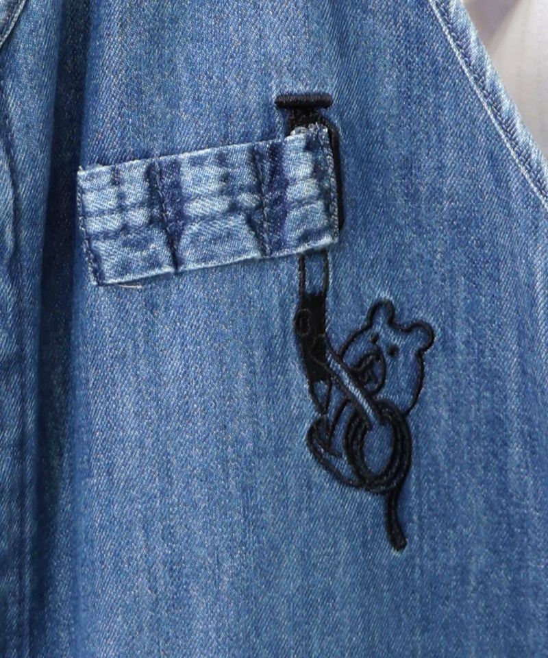 ワークテイスト刺繍 デニムベスト-17