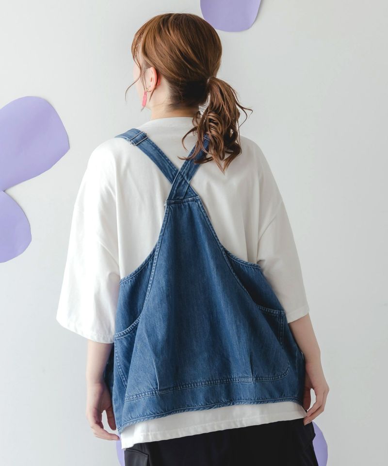 ワークテイスト刺繍 デニムベスト-25