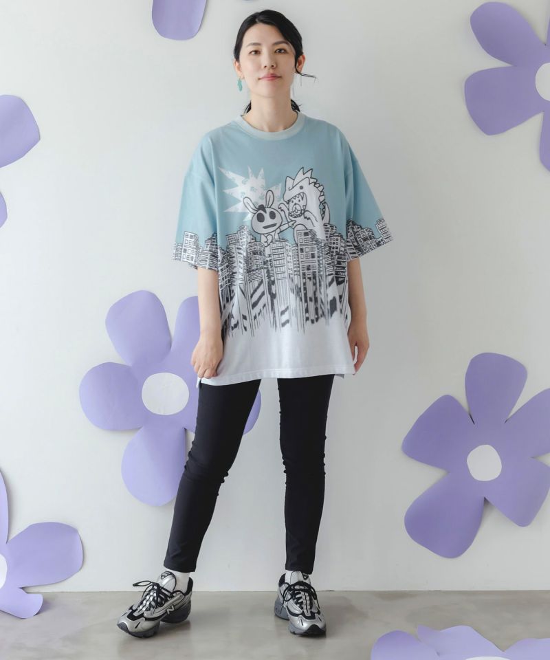 うさクマヒーローごっこ柄Tシャツ-2