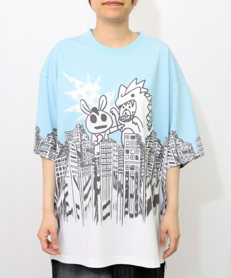 うさクマヒーローごっこ柄Tシャツ-12