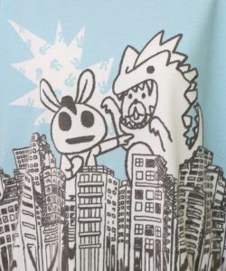 うさクマヒーローごっこ柄Tシャツ-15