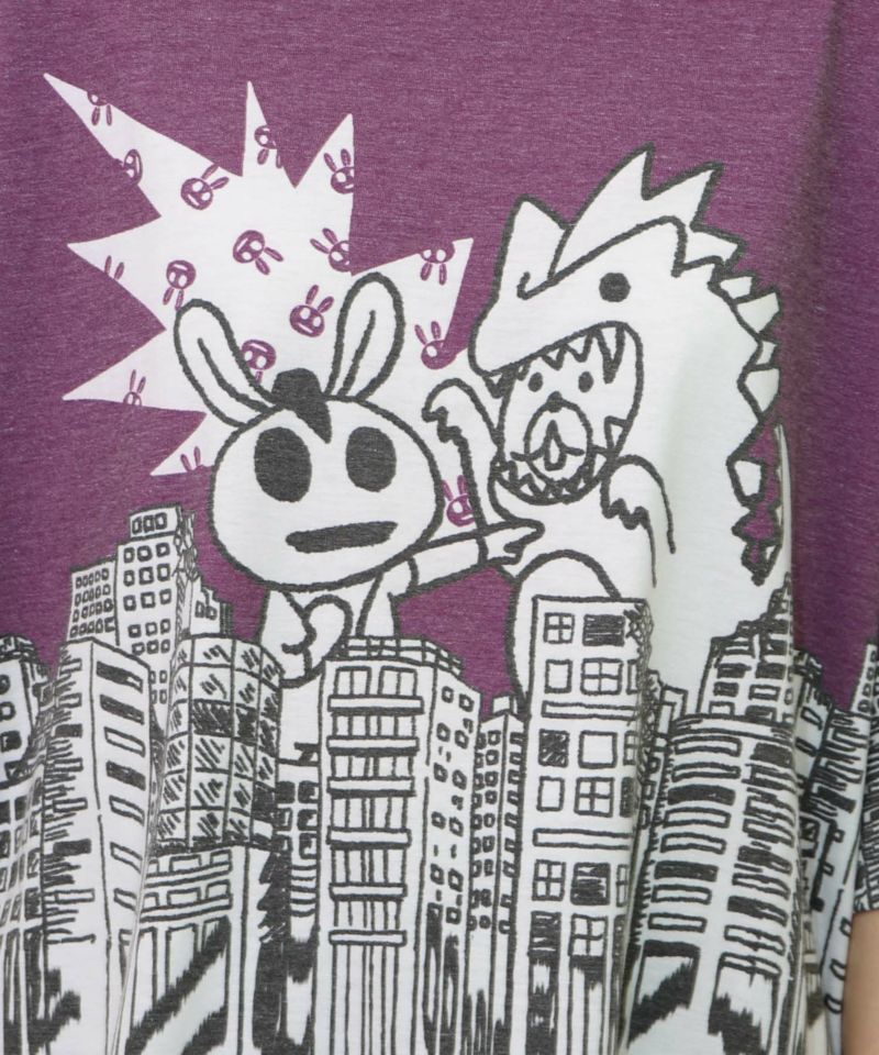 うさクマヒーローごっこ柄Tシャツ-19
