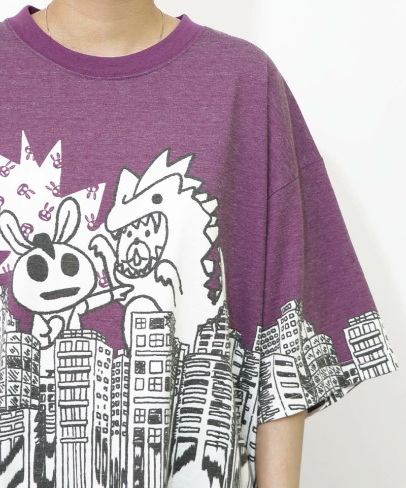 うさクマヒーローごっこ柄Tシャツ-21
