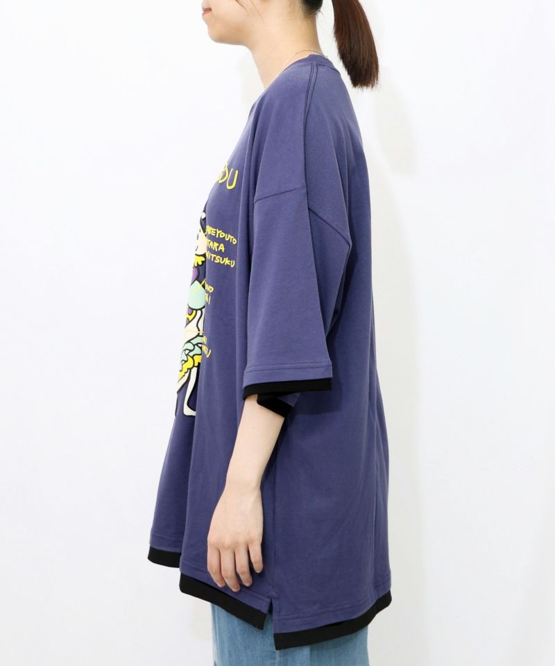 パリティのネコとモンスター「くいしんぼう」Tシャツ-17