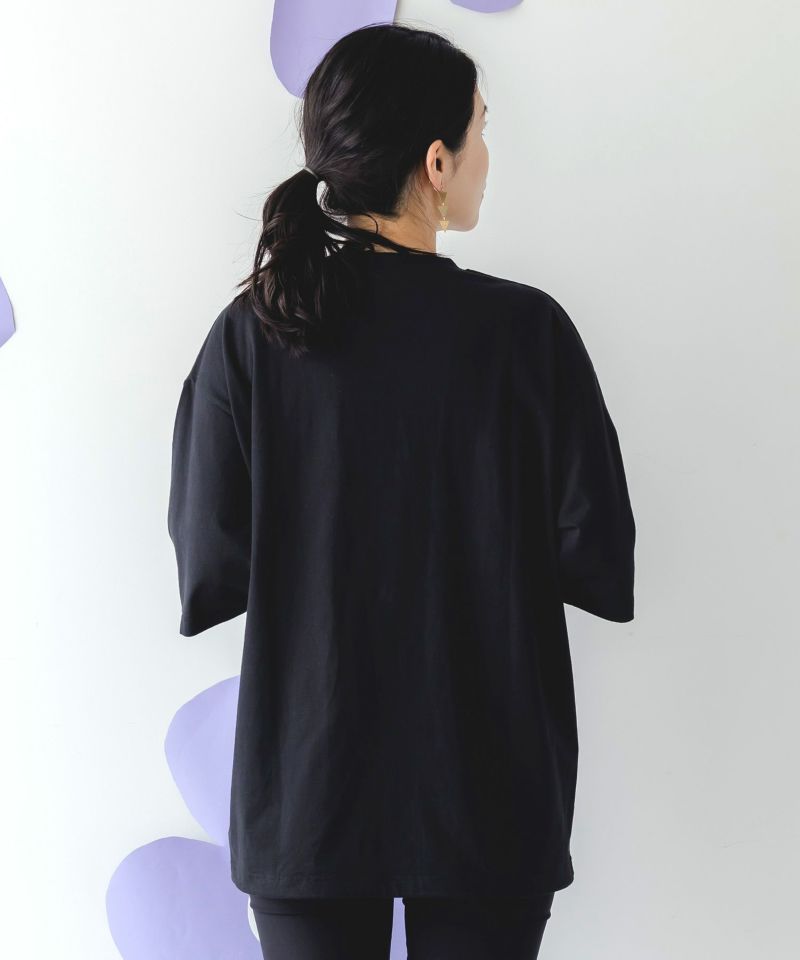 ヒーローごっこ刺繍 ポケット付きドロストTシャツ-5