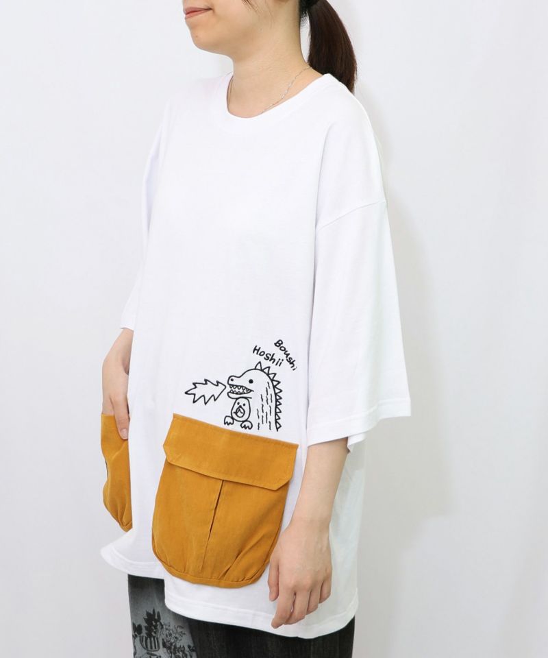 ヒーローごっこ刺繍 ポケット付きドロストTシャツ-9