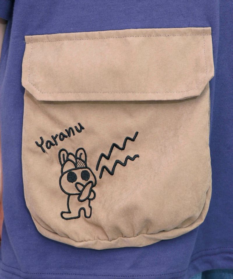 ヒーローごっこ刺繍 ポケット付きドロストTシャツ-19