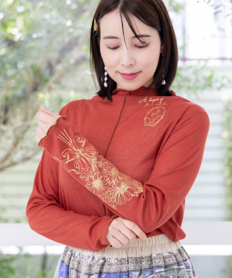 花束箔プリント 配色メローシアーロンT-1