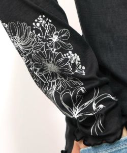 花束箔プリント 配色メローシアーロンT-13