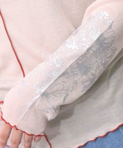 花束箔プリント 配色メローシアーロンT-17