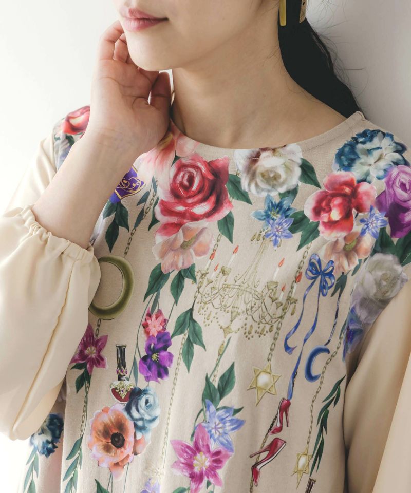 ピンコ★フローラルプリントTシャツ ドレス フローラルプリントキャミドレス / Floral Print Cami Dress