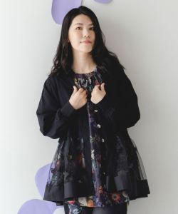 iS ScoLar 552274：蝶柄チュール切替カーディガン 552274：蝶柄チュール切替カーディガンの通販-ScoLar