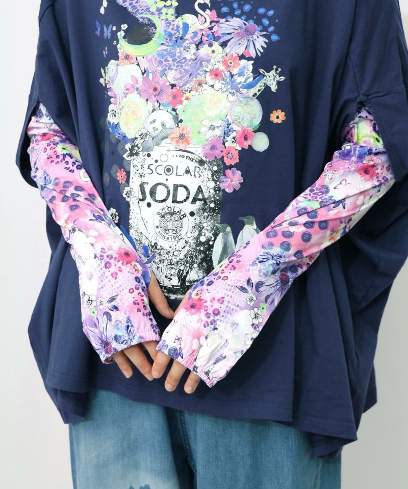 スカラーソーダ柄 接触冷感アームカバー付きチュニック-20