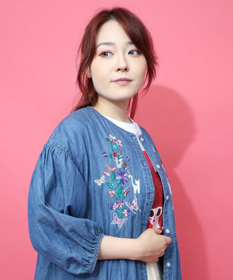 花柄刺繍デニムグラデーション シャツワンピース-23