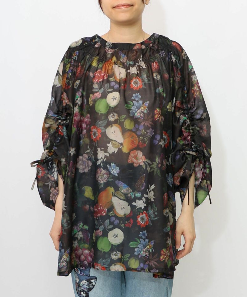 ミックスフルーツ柄シアーチェックチュニック-10