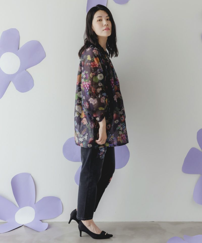 ミックスフルーツ柄シアーチェックチュニック-15