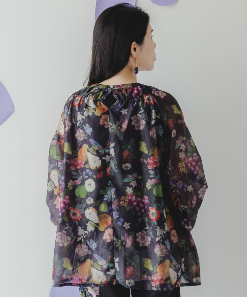 ミックスフルーツ柄シアーチェックチュニック-17