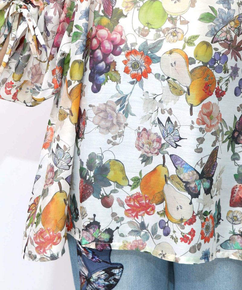 ミックスフルーツ柄シアーチェックチュニック-22