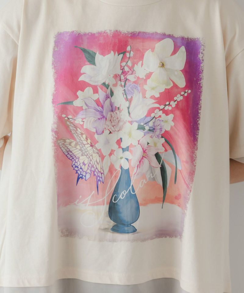 花瓶柄シフォン切替プルオーバー-6