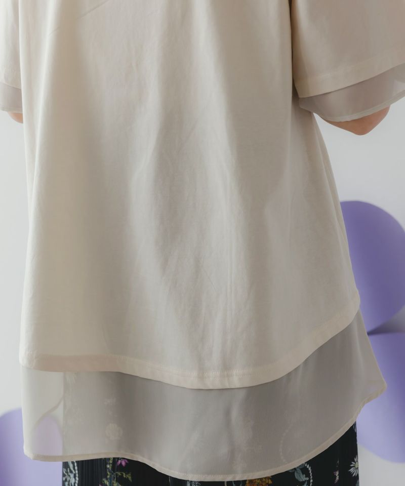 花瓶柄シフォン切替プルオーバー-8