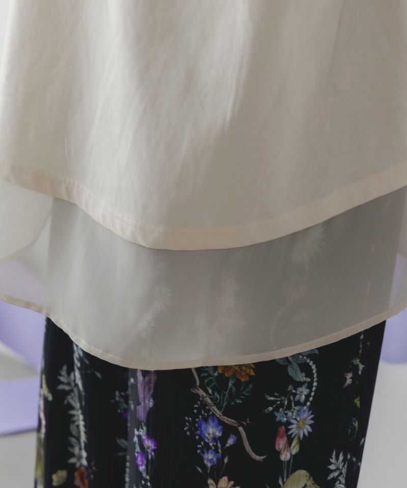 花瓶柄シフォン切替プルオーバー-9