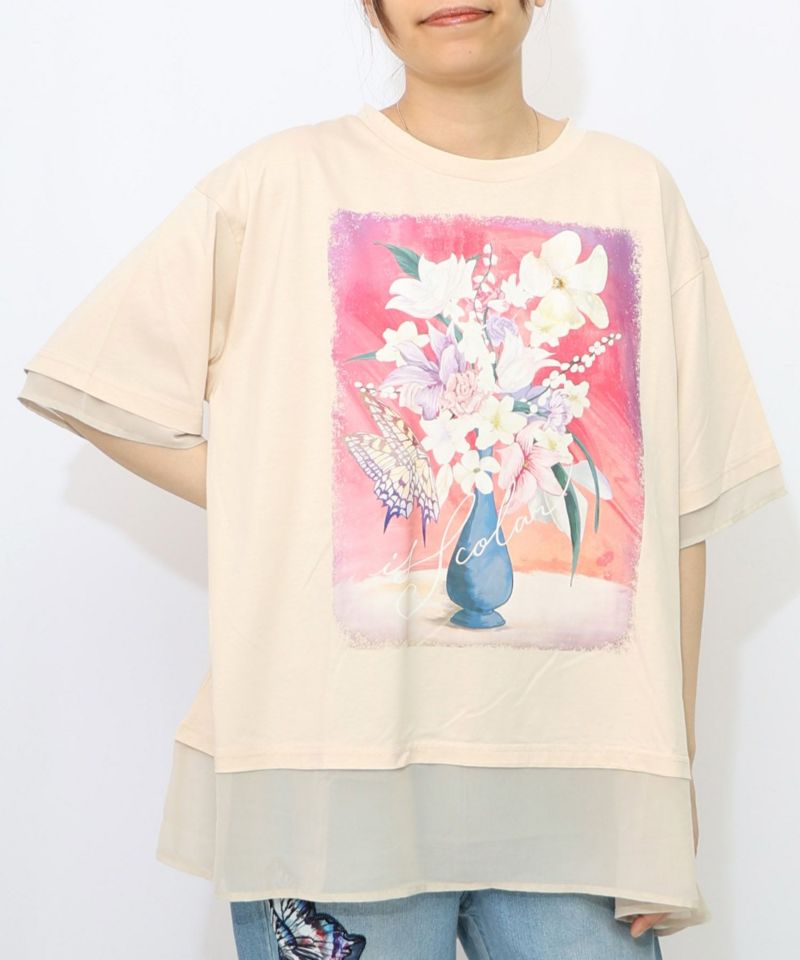 花瓶柄シフォン切替プルオーバー-10
