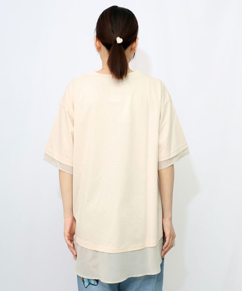 花瓶柄シフォン切替プルオーバー-12