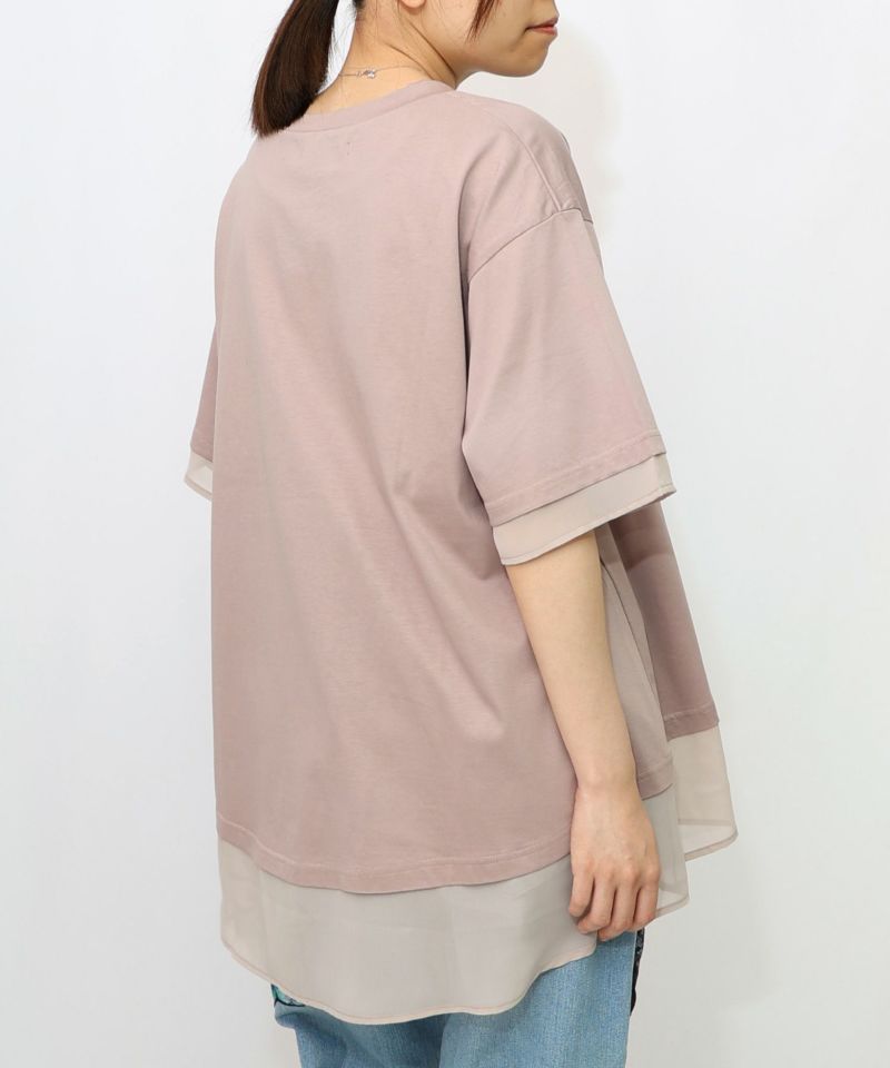 花瓶柄シフォン切替プルオーバー-20