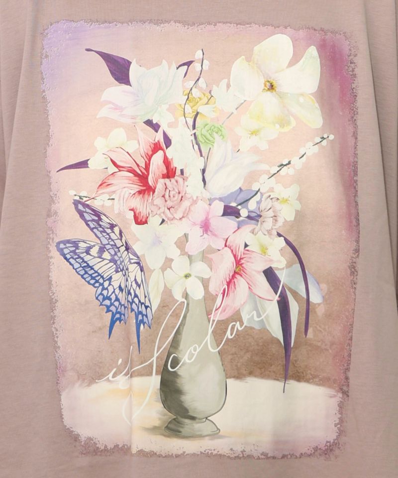 花瓶柄シフォン切替プルオーバー-21