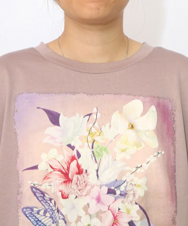 花瓶柄シフォン切替プルオーバー-22