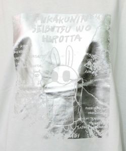 おばけウサギのひび割れ箔プリント 接触冷感Tシャツ-11