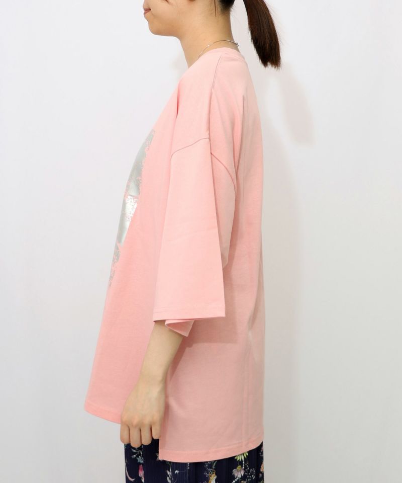 おばけウサギのひび割れ箔プリント 接触冷感Tシャツ-17