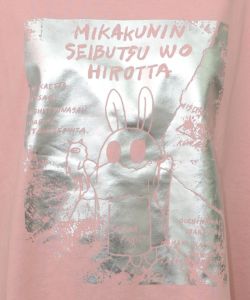 おばけウサギのひび割れ箔プリント 接触冷感Tシャツ-19
