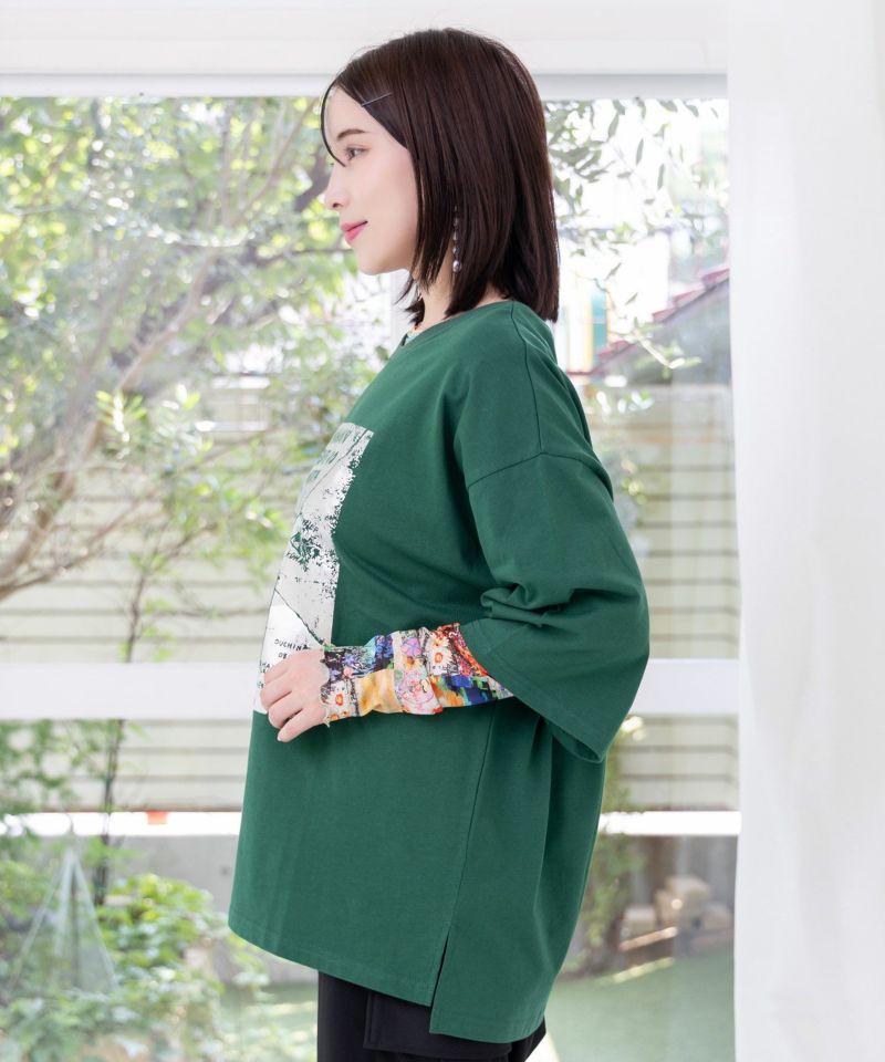 おばけウサギのひび割れ箔プリント 接触冷感Tシャツ-27