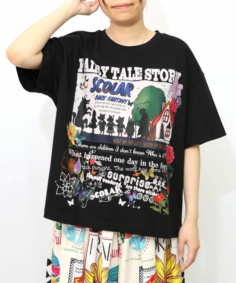 ダークメルヘン柄 接触冷感Tシャツ-12