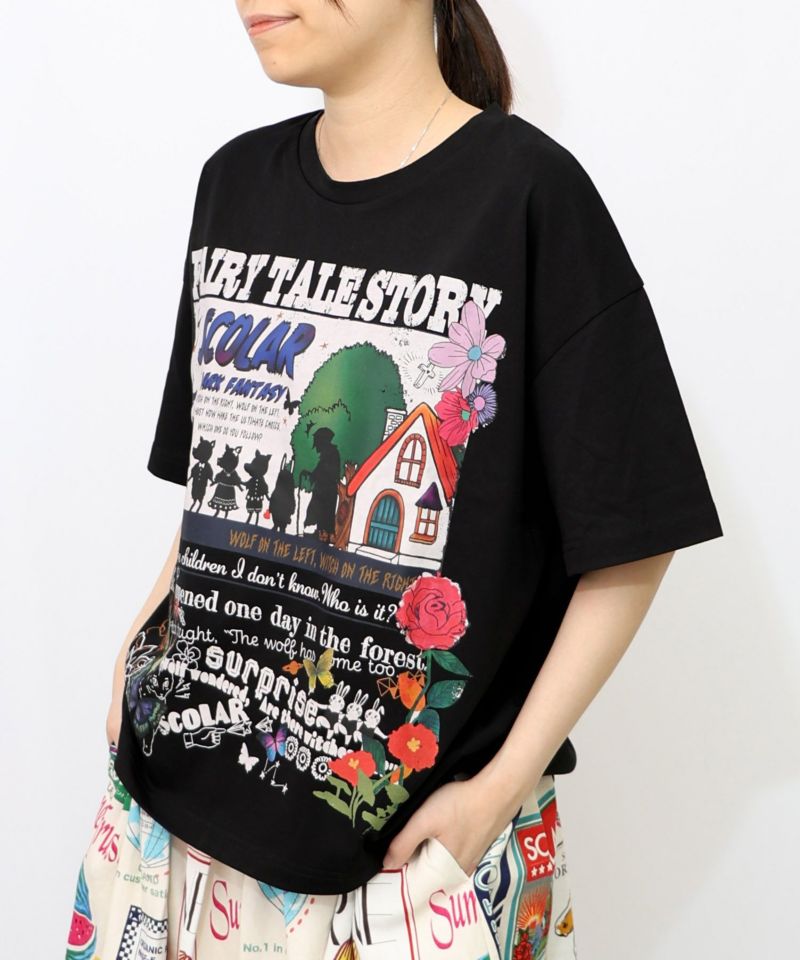 ダークメルヘン柄 接触冷感Tシャツ-13