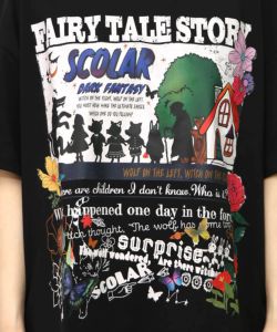 ダークメルヘン柄 接触冷感Tシャツ-15