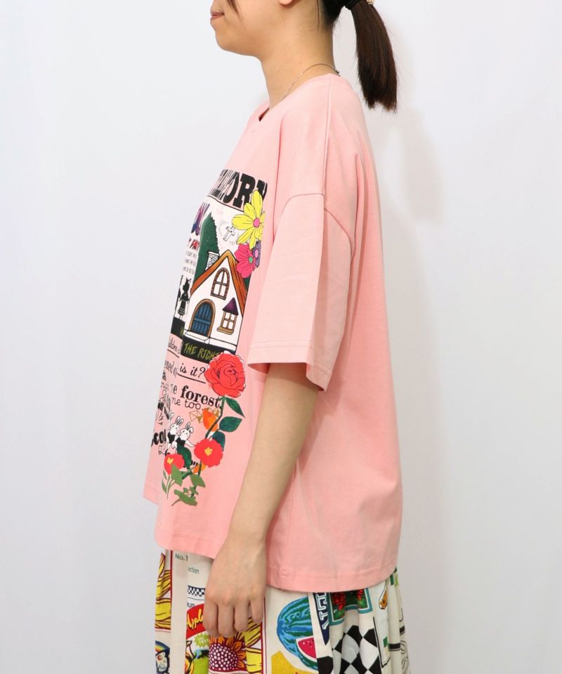 ダークメルヘン柄 接触冷感Tシャツ-17