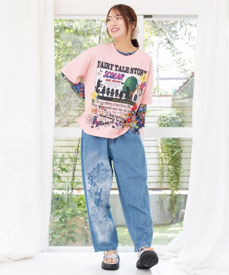 ダークメルヘン柄 接触冷感Tシャツ-21