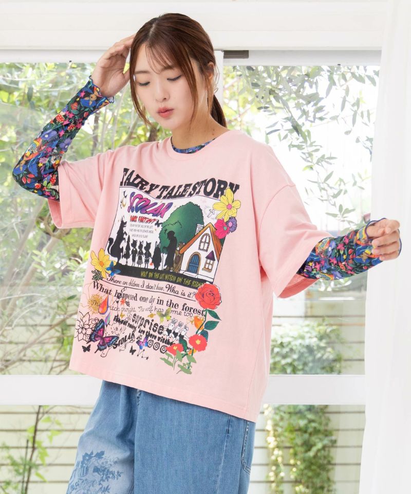 ダークメルヘン柄 接触冷感Tシャツ-22
