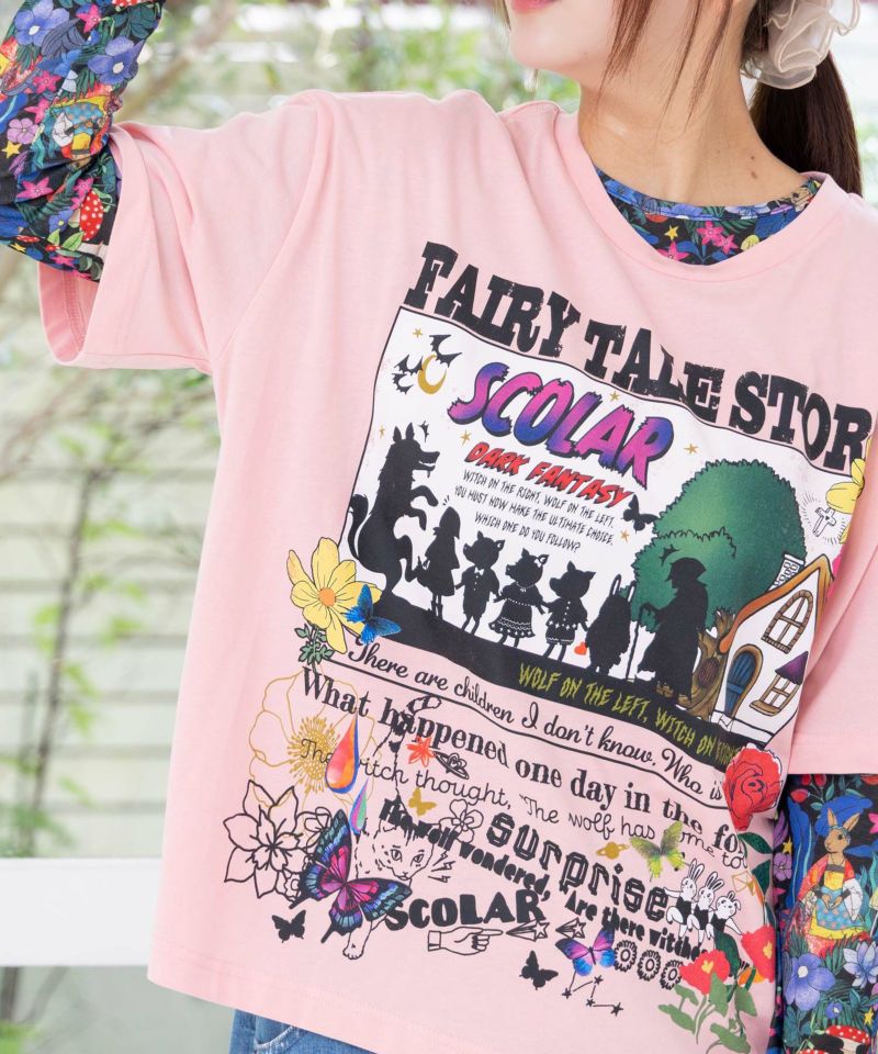 ダークメルヘン柄 接触冷感Tシャツ-25