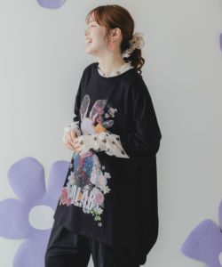 152745：ウサぬい柄レイヤード風 接触冷感チュニックの通販-ScoLar