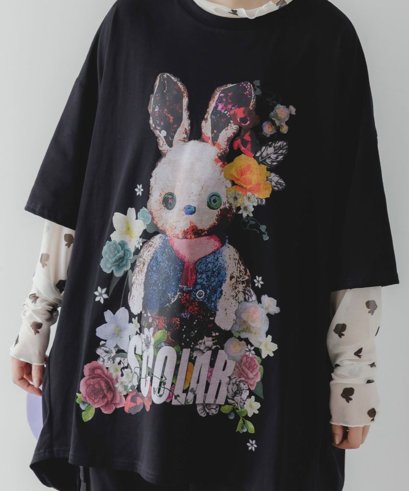 ウサぬい柄レイヤード風 接触冷感チュニック-7