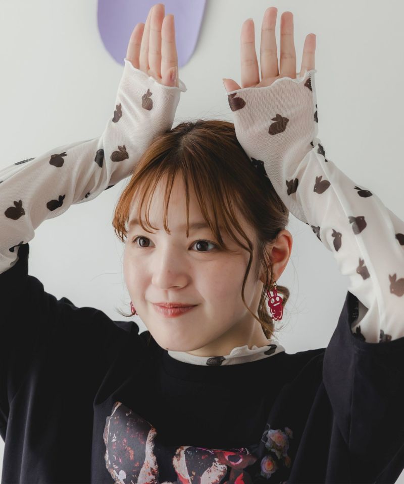 ウサぬい柄レイヤード風 接触冷感チュニック-9