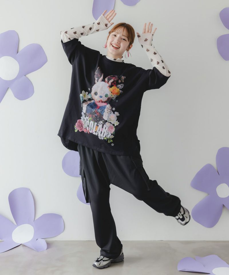 ウサぬい柄レイヤード風 接触冷感チュニック-10