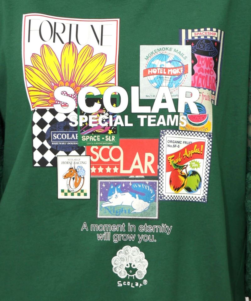 スカラー　152744：アメリカンダイナー柄 接触冷感レース切替プルオーバー ScoLar トップス スカラー 152744 アメリカンダイナー柄 接触冷
