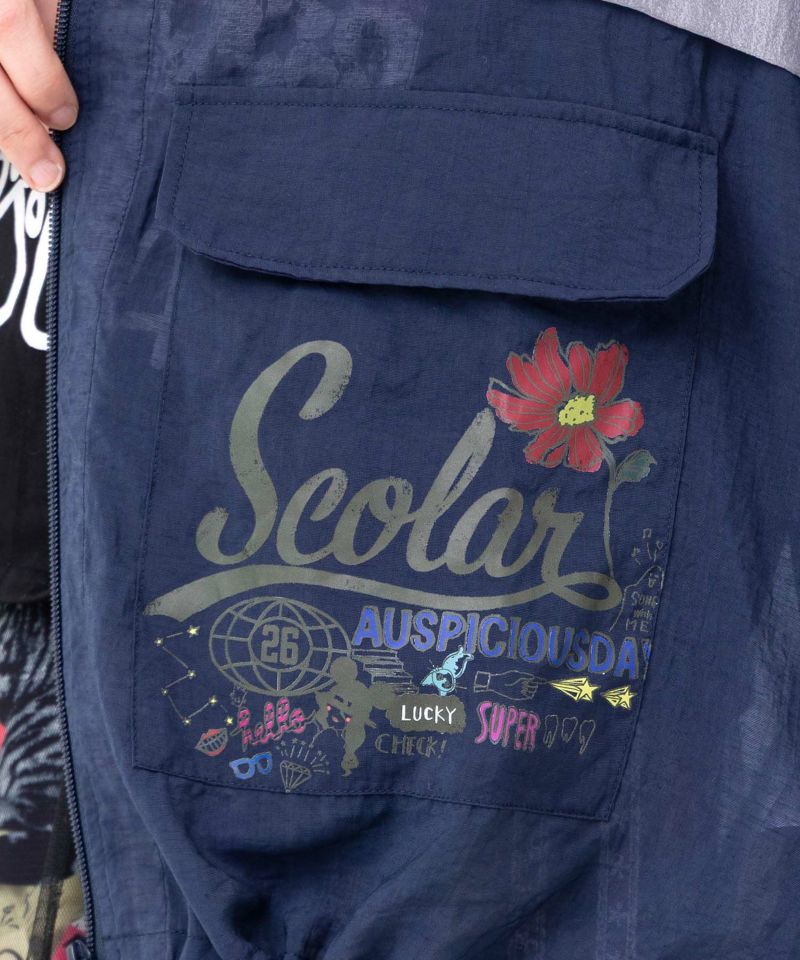 バイカラーシアー切替 虎刺繍ブルゾン-8