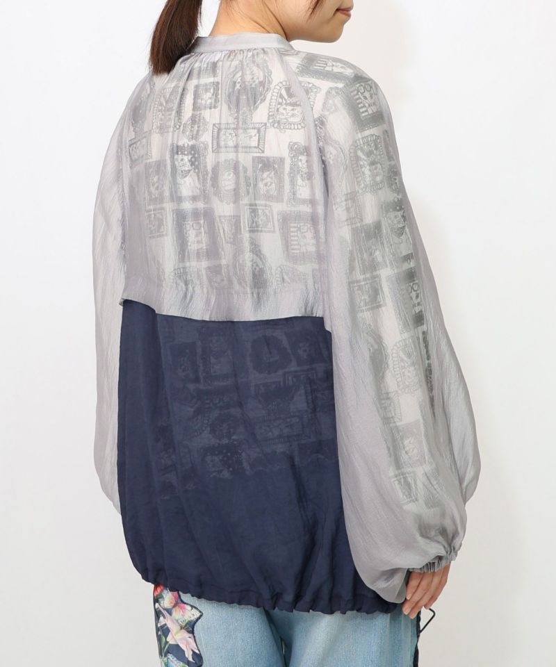 バイカラーシアー切替 虎刺繍ブルゾン-15
