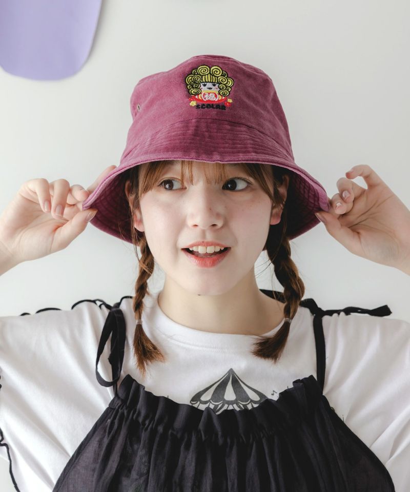 ダルマ子ちゃん刺繍ハット-1